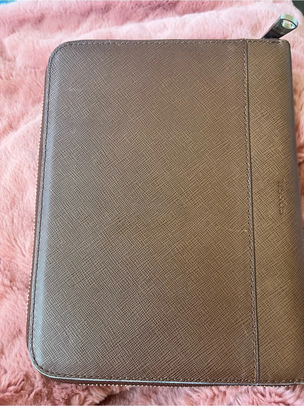 Fossil Brown Leather Zipfolio for Men - Classic Organizer